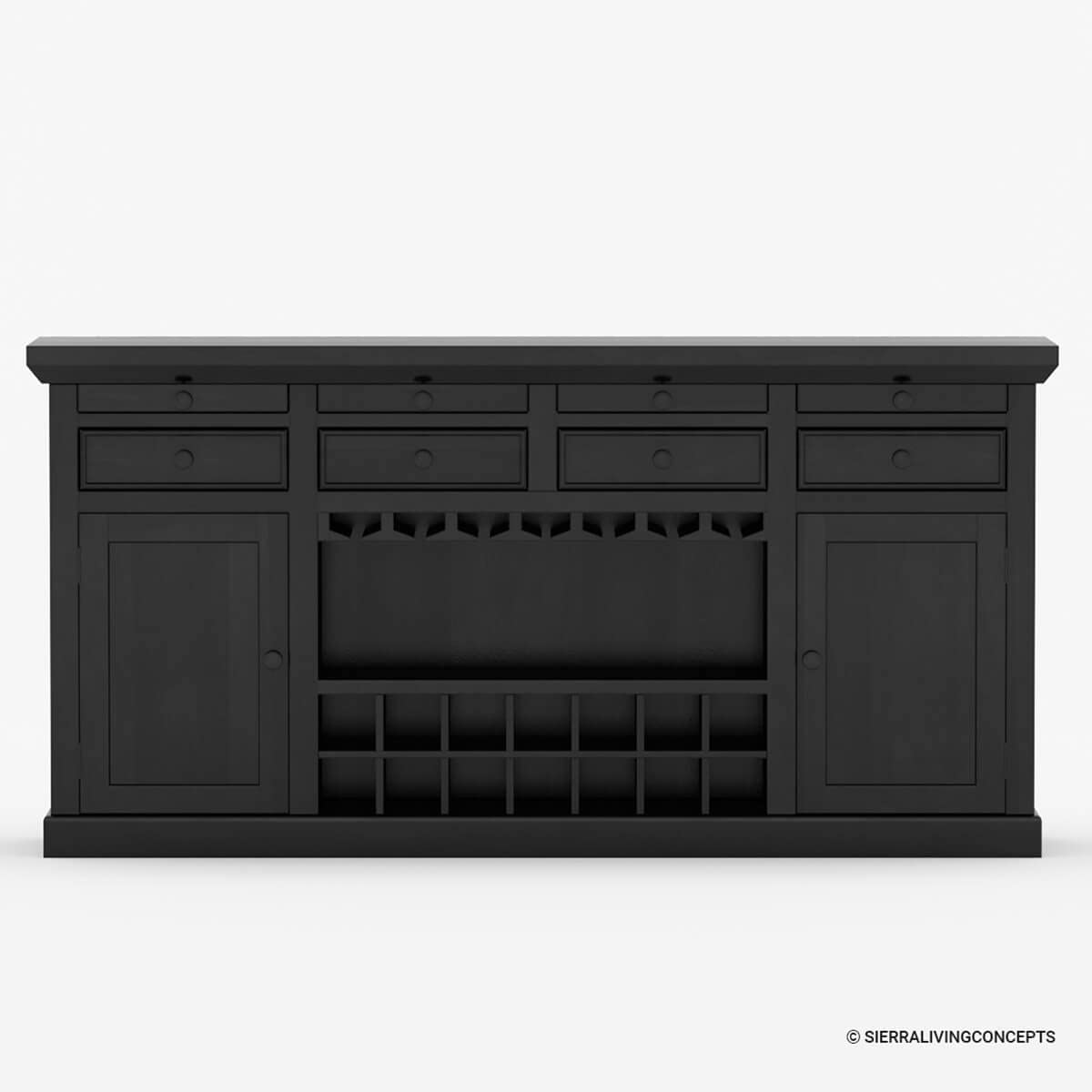 WoodMarwar Solid Sheesham Wood Bar Cabinet With Storage For Bar Room Furniture