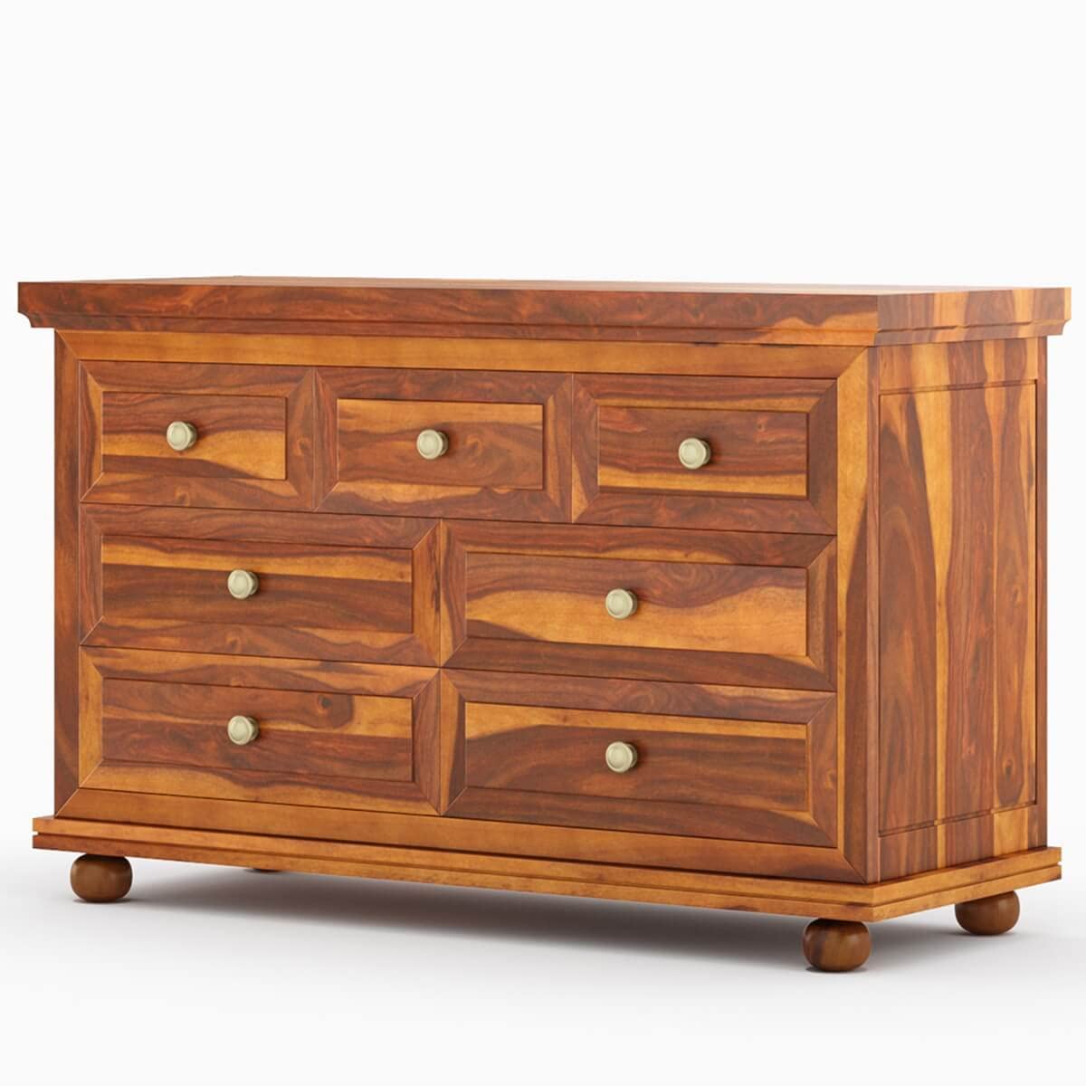 WoodMarwar Solid Sheesham Wood Chest of Drawer 7 Drawers Dresser for Home & Living Room