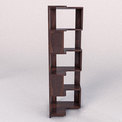 WoodMarwar Sheesham Wood Book Shelf /Bookcase For Living Room Corner Bookcase for Home Decor & Office