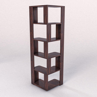 WoodMarwar Sheesham Wood Book Shelf /Bookcase For Living Room Corner Bookcase for Home Decor & Office