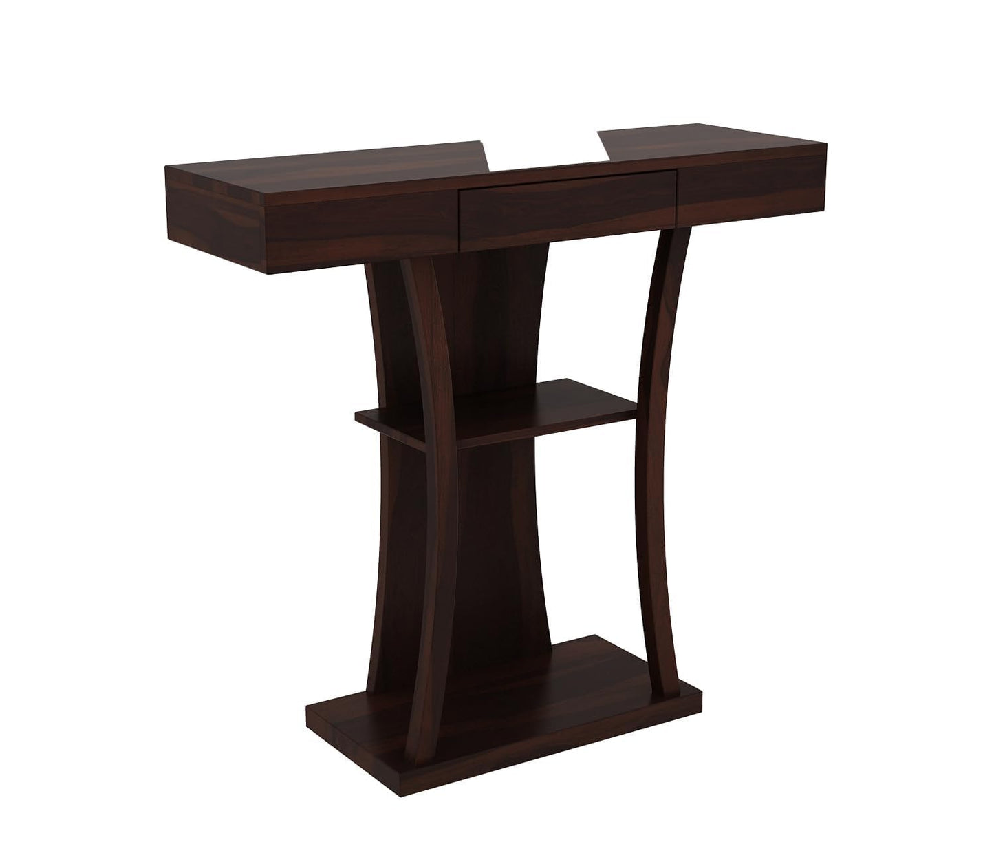 WoodMarwar Solid Sheesham Wood Console Table with Storage Drawer & Display Shelf | Entryway, Hallway & Living Room Furniture