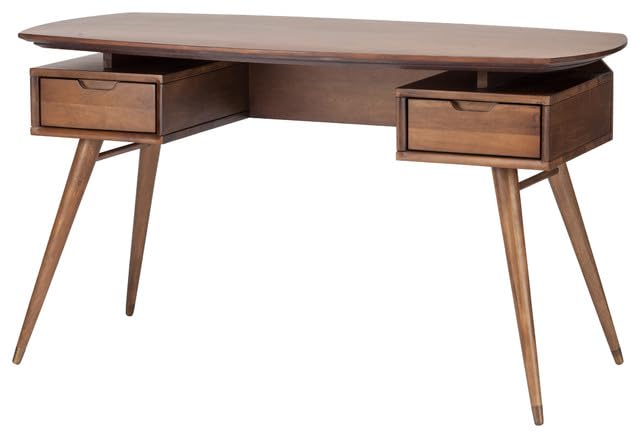 WoodMarwar Solid Sheesham Wood Modern Study Desk with 2 Storage Drawers | Home Office & Workstation Table