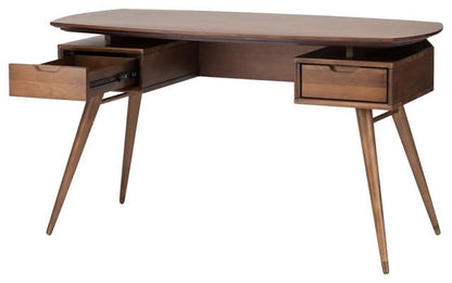 WoodMarwar Solid Sheesham Wood Modern Study Desk with 2 Storage Drawers | Home Office & Workstation Table
