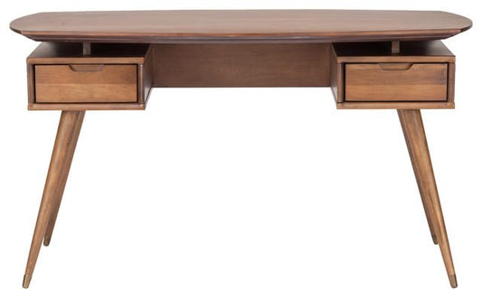 WoodMarwar Solid Sheesham Wood Modern Study Desk with 2 Storage Drawers | Home Office & Workstation Table