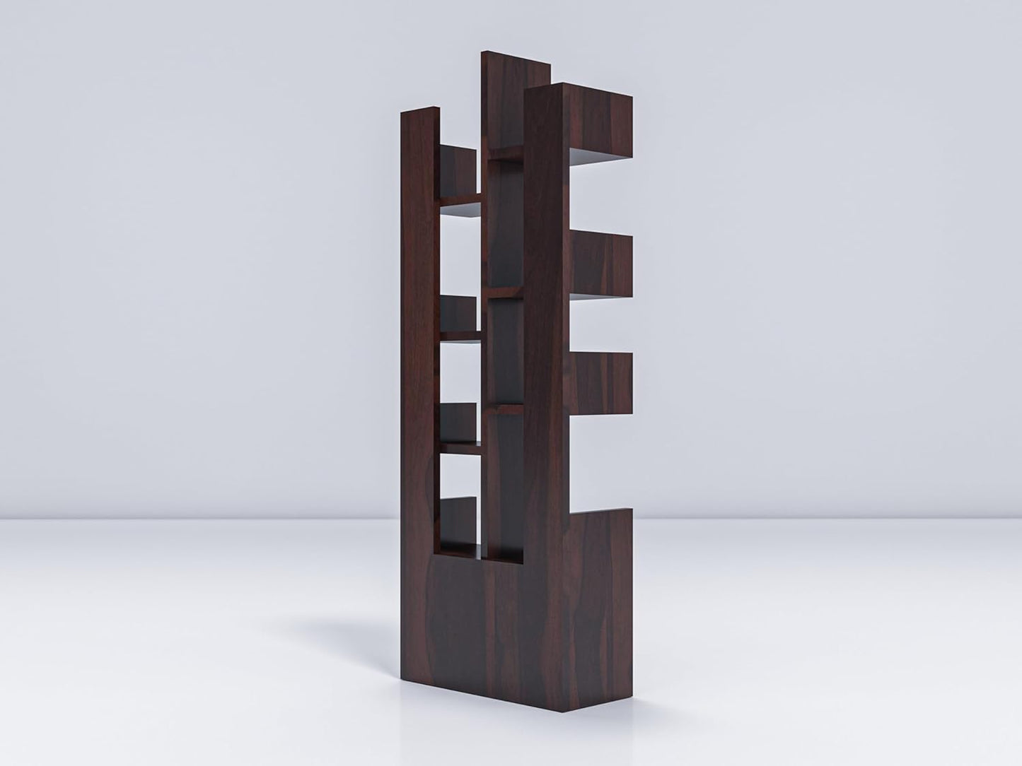 WoodMarwar Sheesham Wood Book Shelf With Two Drawer /Bookcase For Living Room Corner Bookcase for Home Decor & Office