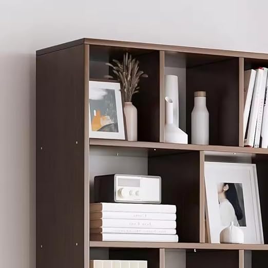 WoodMarwar Solid Sheesham Wood Modern Bookshelf with Cabinet Storage | Tall Bookcase Organizer for Home & Office