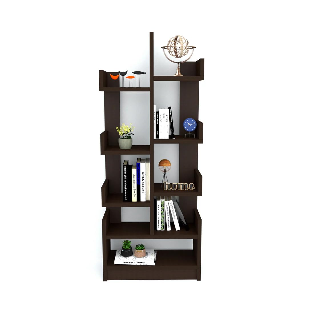 WoodMarwar Solid Sheesham Wood Designer Wooden Bookcase Shelf | Living Room Display & Storage Unit