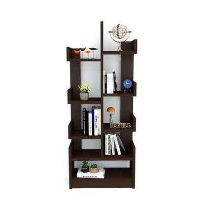 WoodMarwar Solid Sheesham Wood Designer Wooden Bookcase Shelf | Living Room Display & Storage Unit