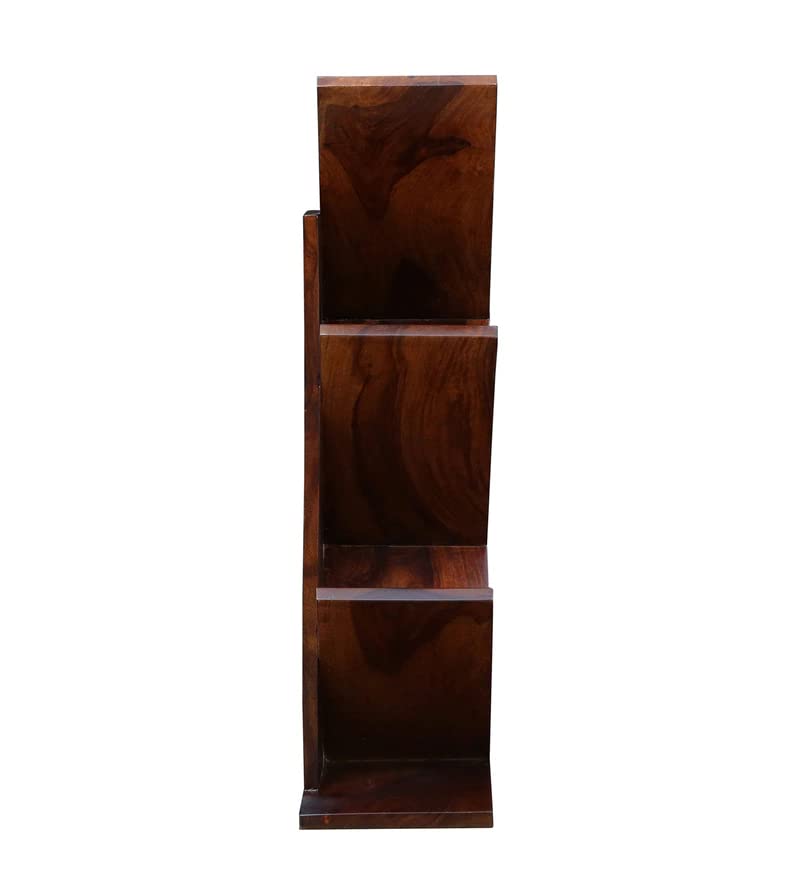 WoodMarwar Sheesham Wood Book Shelf /Bookcase For Living Room Corner Bookcase for Home Decor & Office