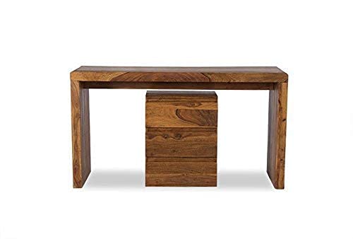 WoodMarwar Solid Sheesham Wood Study Table Workstation for Adult | Laptop Computer Desk with 3 Drawer Storage for Home & Office