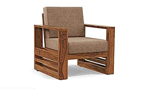 Solid Sheesham Wood Sofa Set 5 Seater | Wooden Sofa Set | Sofa Set 3+1+1 | Sofa Sets for Living Room | Five Seater Sofa Set for Office & Lounge | Rosewood, Brown Finish