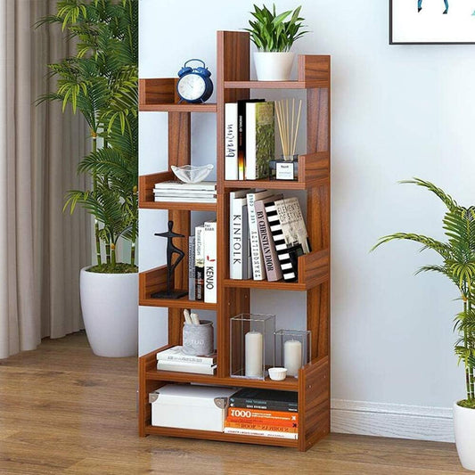 WoodMarwar Solid Sheesham Wood Modern  Bookshelf Storage Rack | Multi-Tier Bookcase Organizer for Living Room, Bedroom & Office
