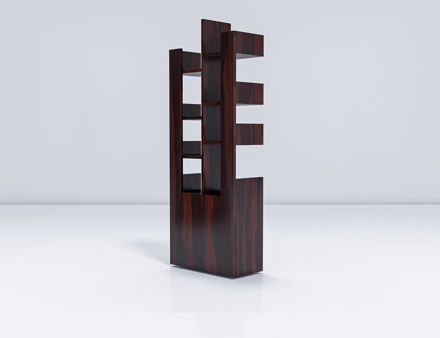 WoodMarwar Sheesham Wood Book Shelf With Two Drawer /Bookcase For Living Room Corner Bookcase for Home Decor & Office
