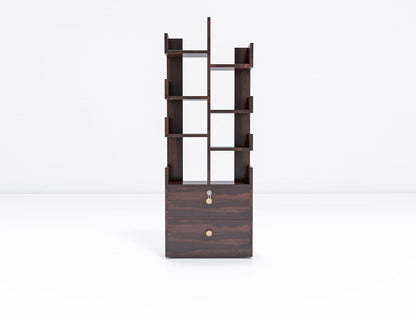 WoodMarwar Sheesham Wood Book Shelf With Two Drawer /Bookcase For Living Room Corner Bookcase for Home Decor & Office