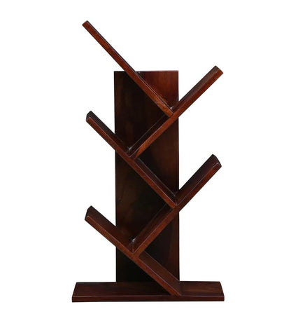WoodMarwar Sheesham Wood Book Shelf /Bookcase For Living Room Corner Bookcase for Home Decor & Office