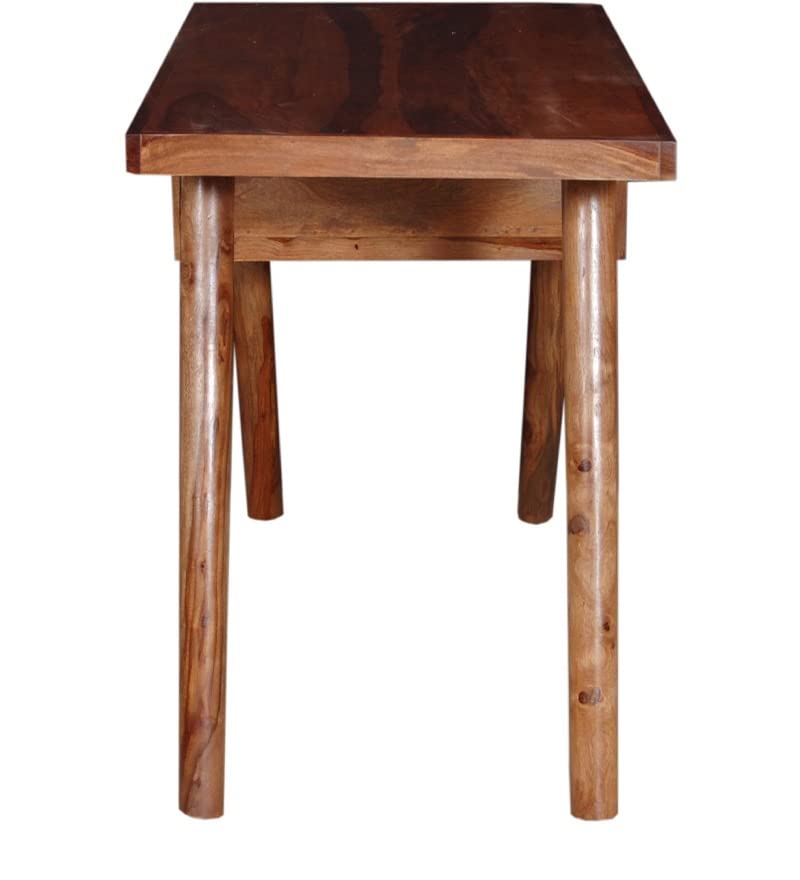 WoodMarwar Solid Sheesham Wood Writing Study Desk for Adults & Students | Solid Wood Laptop Computer Table with Shelf Storage for Home & Office