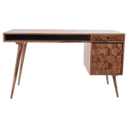 WoodMarwar Solid Sheesham Wood Study Table Workstation for Adult | Laptop Computer Desk with 2 Drawer & Shelf Storage Table for Home & Office