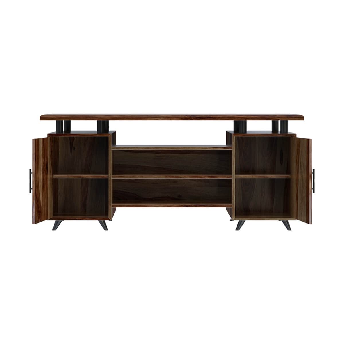 Woodmarwar Solid Sheesham Wooden Study Table with 4 Drawers & Open Shelf Storage Workstation for Home Office & Study Room | Solid Wooden Desk Writing Table | Laptop Computer Table for Adults | Meeting Office Table