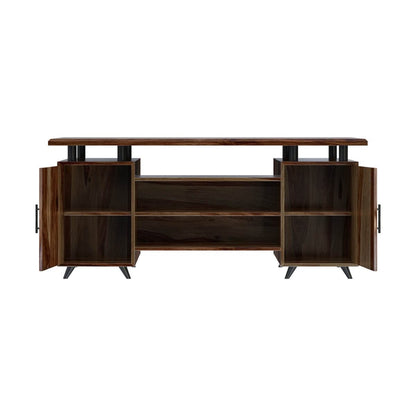 Woodmarwar Solid Sheesham Wooden Study Table with 4 Drawers & Open Shelf Storage Workstation for Home Office & Study Room | Solid Wooden Desk Writing Table | Laptop Computer Table for Adults | Meeting Office Table