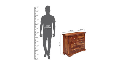 WoodMarwar Solid Sheesham Wood Chest of Drawer 4 Drawers Dresser for Home & Living Room