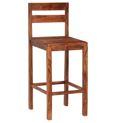 Solid Solid Sheesham Wood Bar Chairs for Home |Solid Long Wooden Chair | High Bar Chair Set of 2 | Brown Finish