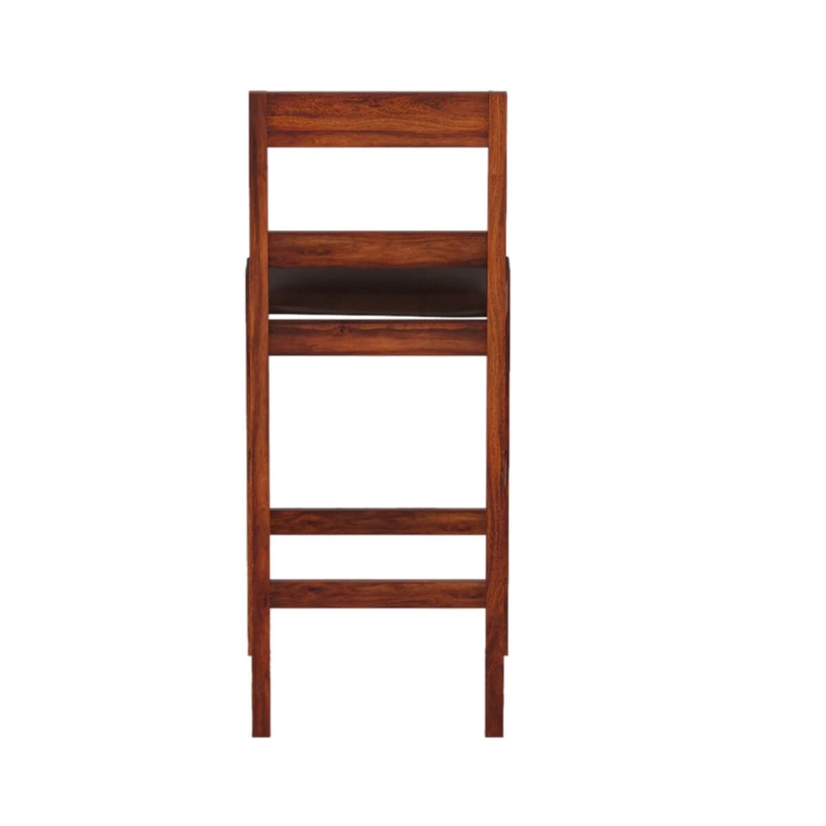 Solid Sheesham Wood Bar Chairs for Home |Solid Long Wooden Chair | Chairs with Cushion | High Bar Chair Set of 2 | Honey Finish