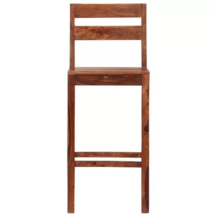 Solid Solid Sheesham Wood Bar Chairs for Home |Solid Long Wooden Chair | High Bar Chair Set of 2 | Brown Finish