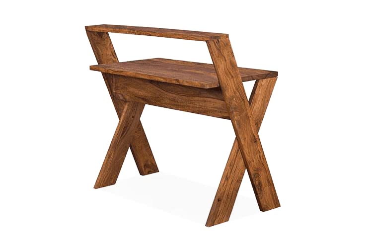 Woodmarwar Sheesham Wood Study Table Workstation for Adult | Laptop Computer Desk with Shelf Storage for Home & Office