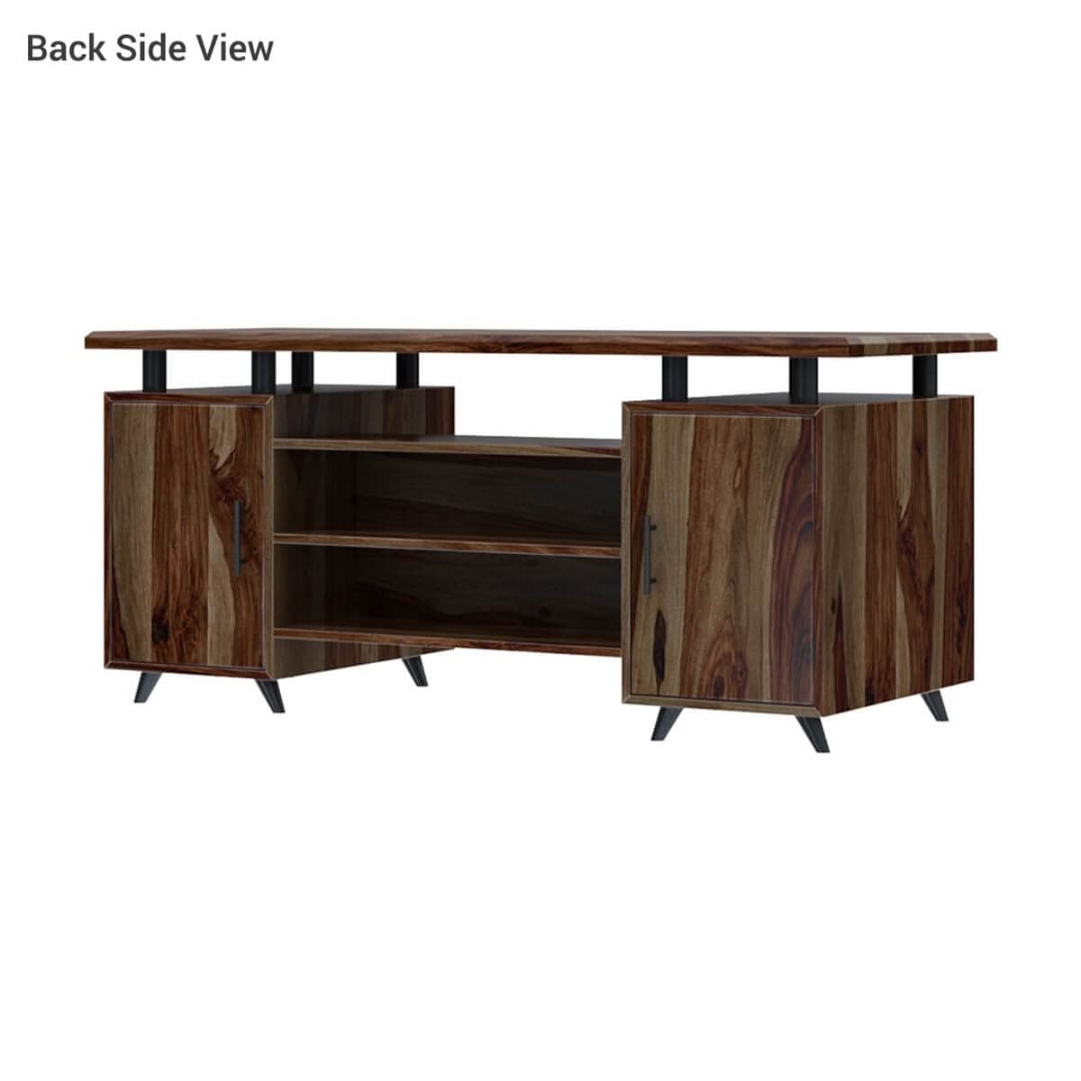 Woodmarwar Solid Sheesham Wooden Study Table with 4 Drawers & Open Shelf Storage Workstation for Home Office & Study Room | Solid Wooden Desk Writing Table | Laptop Computer Table for Adults | Meeting Office Table