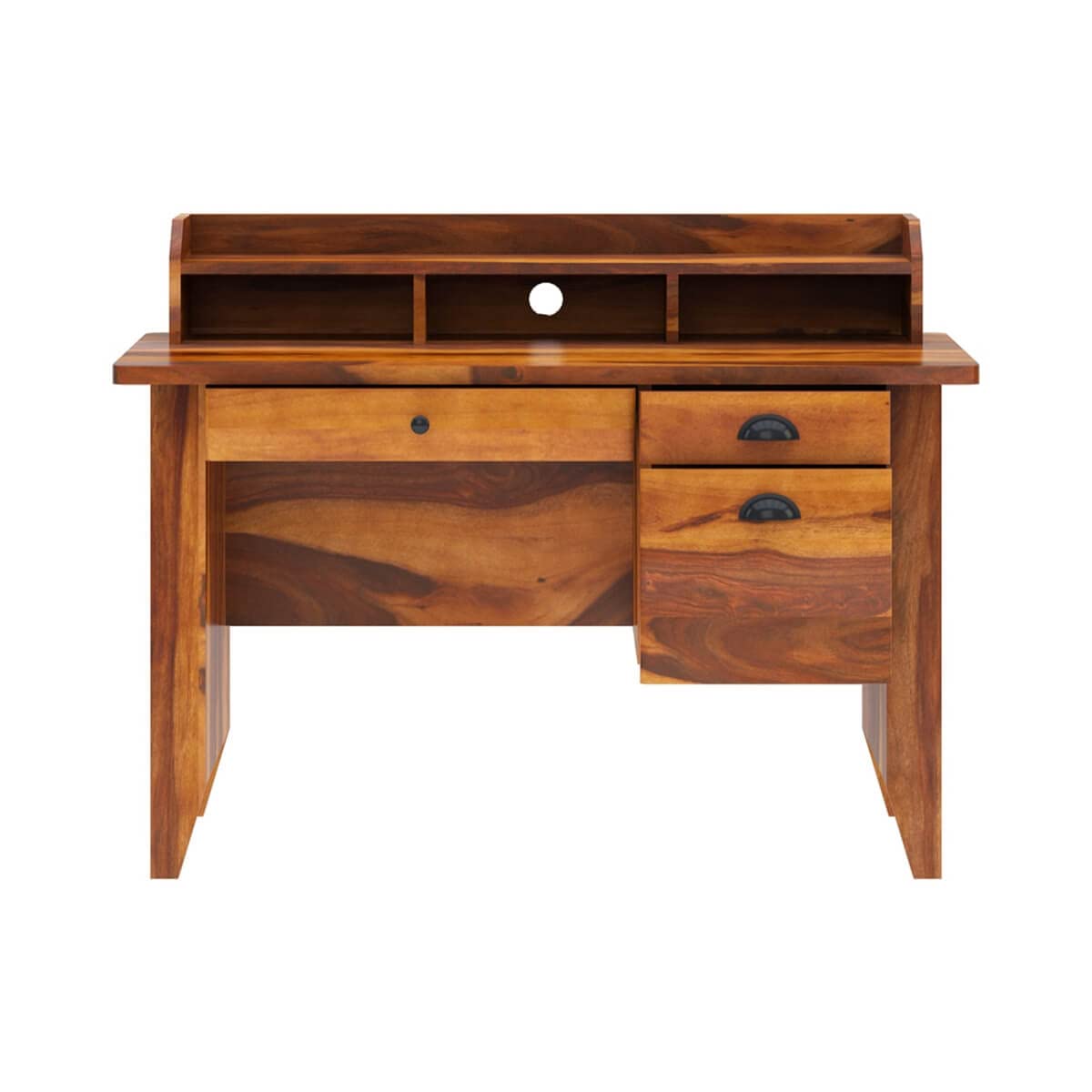 Woodmarwar Solid Sheesham Wood Study Table for Adults | Wooden Workstation with 3 Drawer & Open Shelf Storage for Home, Office & Study Room
