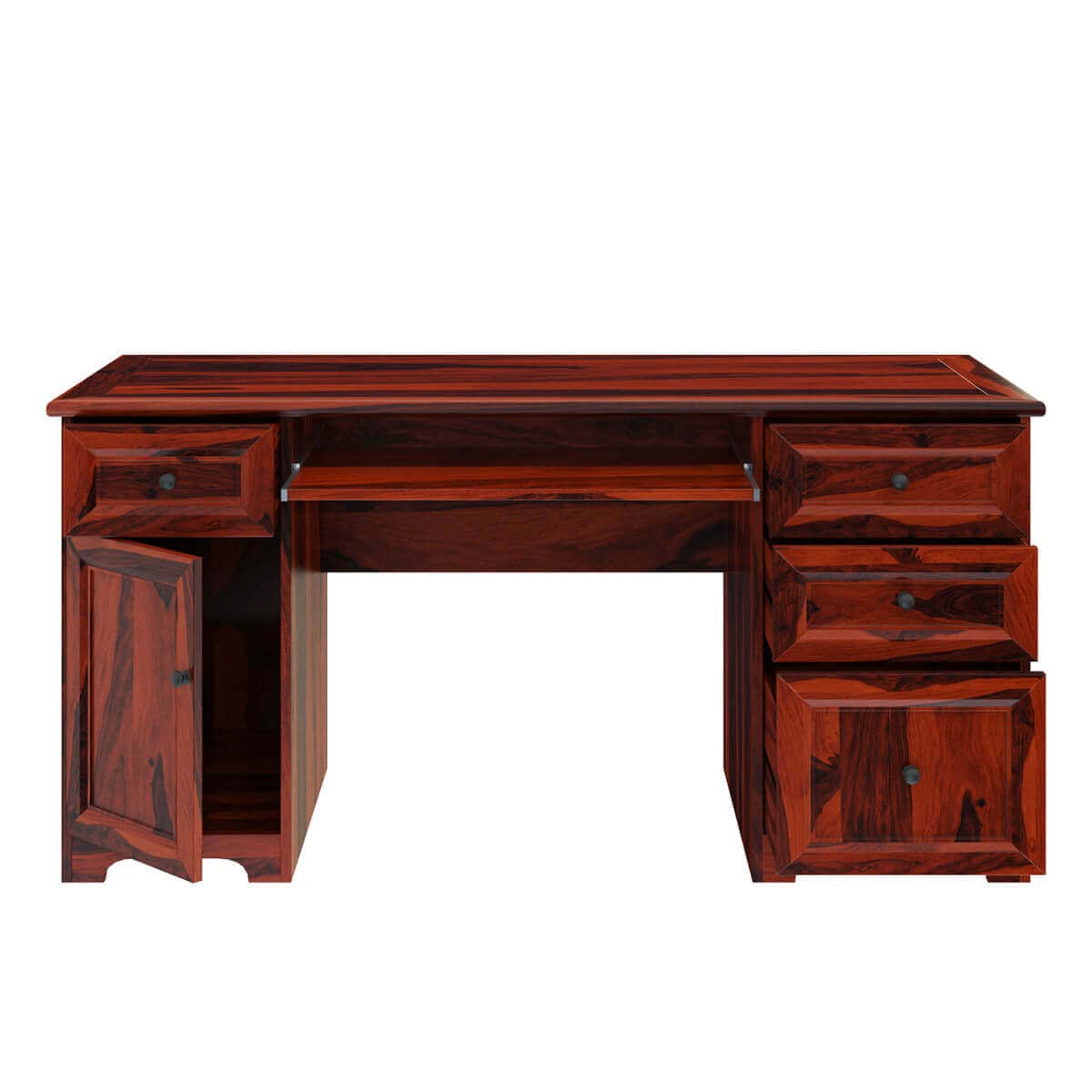 WoodMarwar Solid Sheesham Wood Study Table for Adults | Wooden Workstation Computer Desk with Hutch, 4 Drawer & Open Shelf Storage for Home, Office & Study Room
