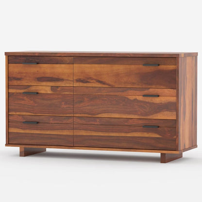 WoodMarwar Solid Sheesham Wood Chest of Drawer 6 Drawers Dresser for Home & Living Room