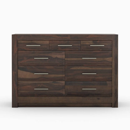 WoodMarwar Solid Sheesham Wood Chest of Drawer 10 Drawers Dresser for Home & Living Room