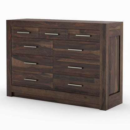 WoodMarwar Solid Sheesham Wood Chest of Drawer 10 Drawers Dresser for Home & Living Room