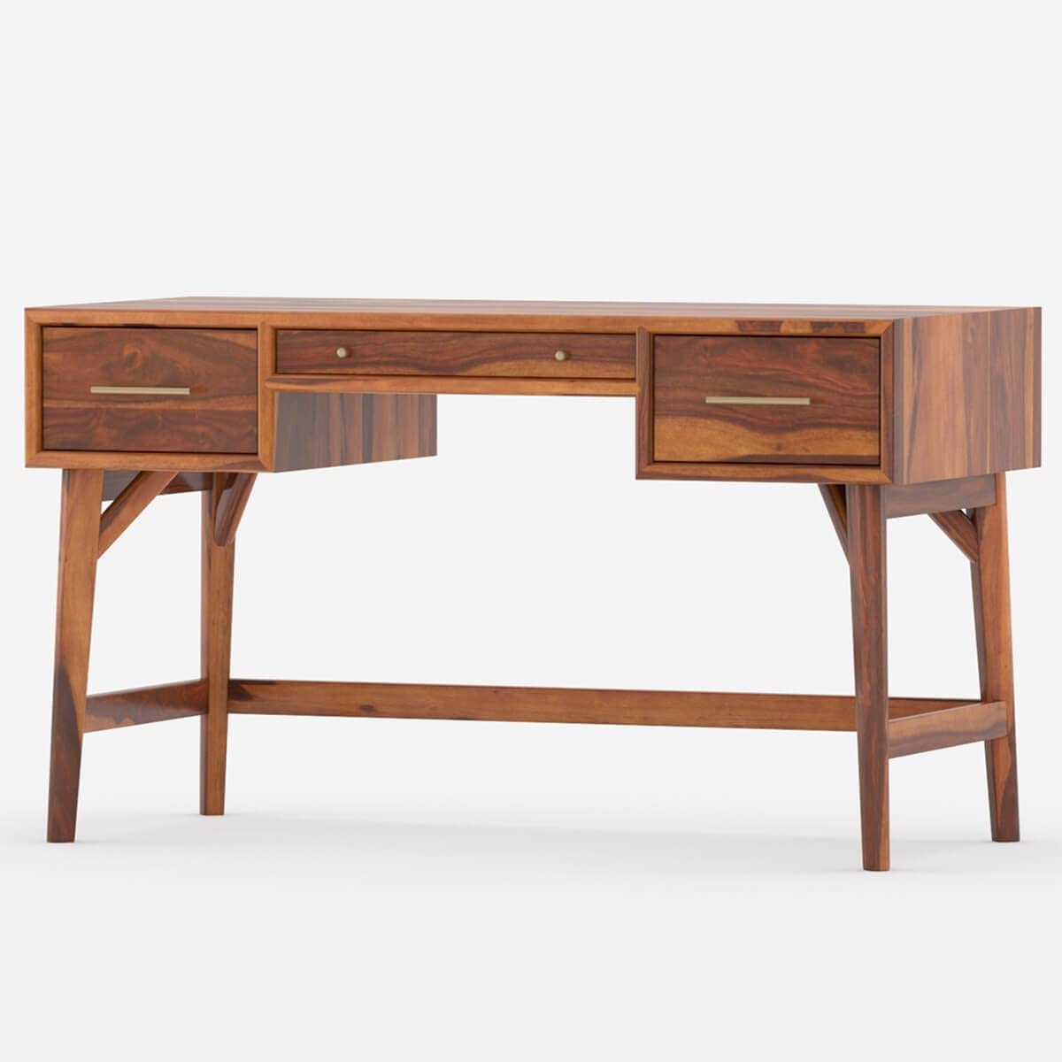 Woodmarwar Solid Sheesham Wood Study Table for Adults | Wooden Workstation with 3 Drawer Storage for Home, Office & Study Room