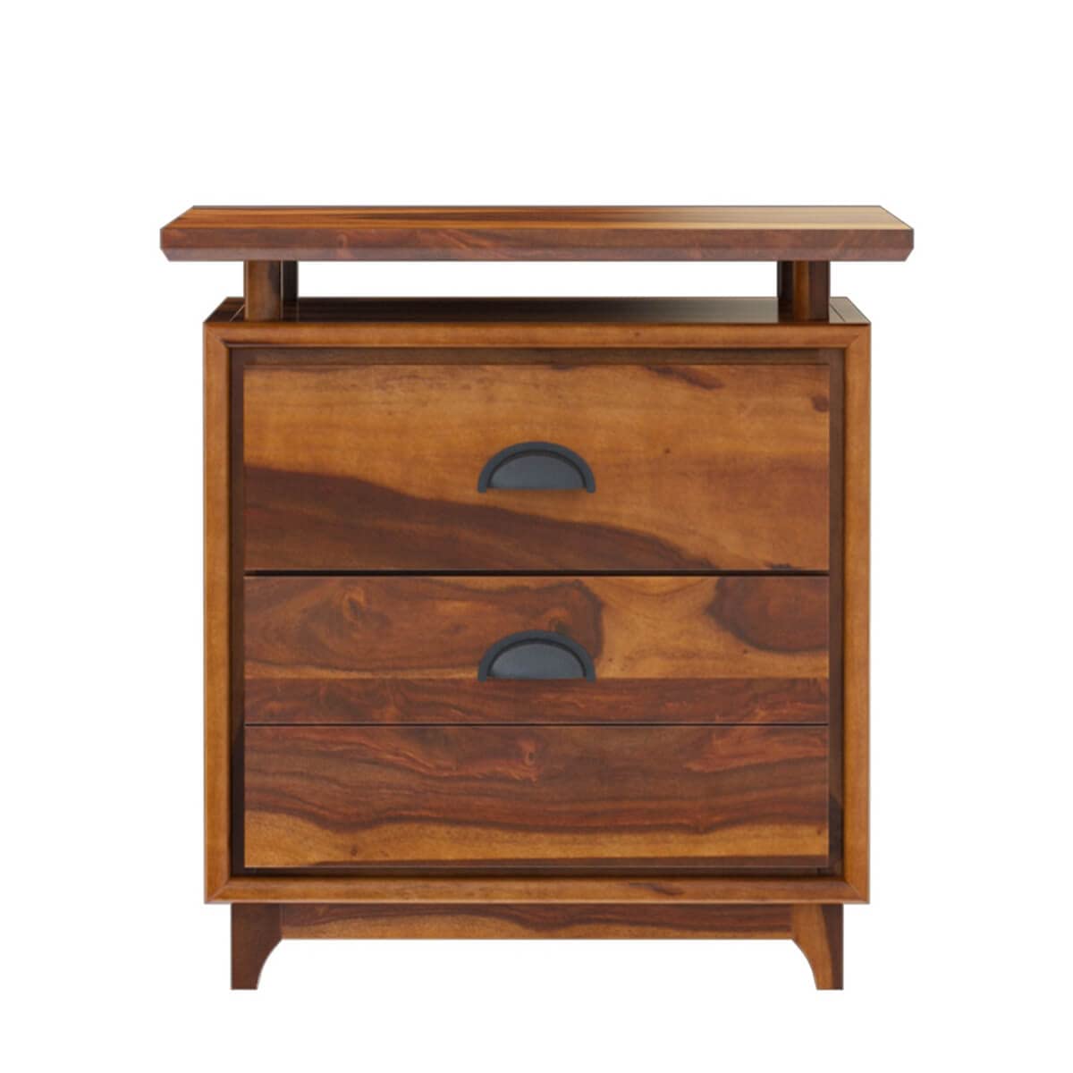 Woodmarwar Solid Sheesham Wood Bedside Table for Bedroom | Solid Pure Wooden Bed Side Nightstand End Table with 2 Drawer Storage for Home & Bed Room | Storage Cabinet