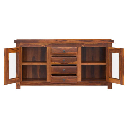 Woodmarwar Solid Sheesham Wood Sideboard With Storage for Living Room Furniture