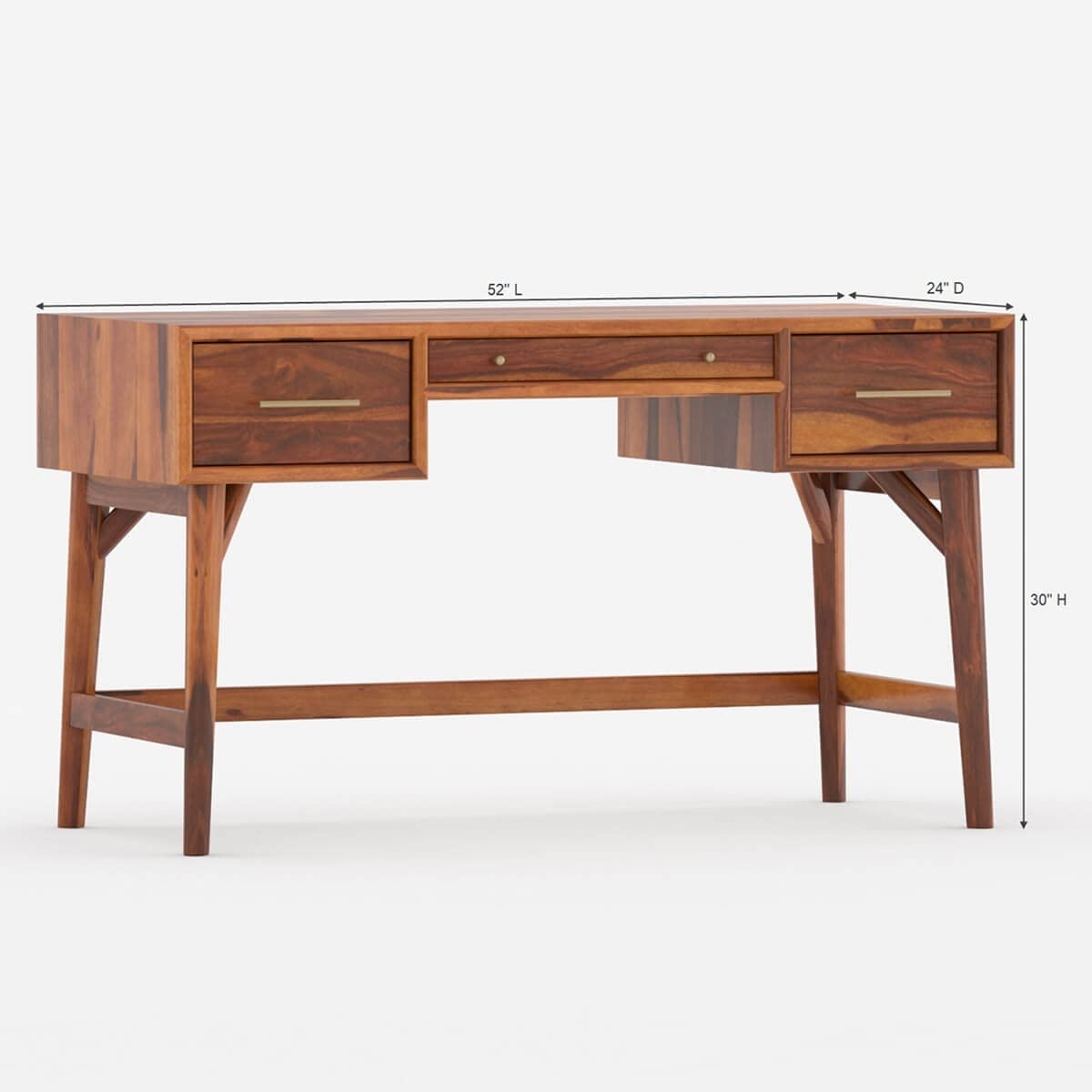 Woodmarwar Solid Sheesham Wood Study Table for Adults | Wooden Workstation with 3 Drawer Storage for Home, Office & Study Room