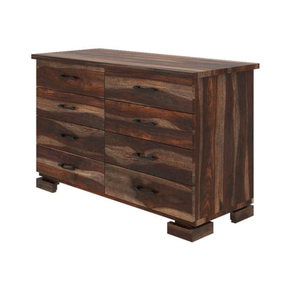 WoodMarwar Solid Sheesham Wood Chest of Drawer 8 Drawers Dresser for Home & Living Room