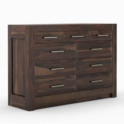 WoodMarwar Solid Sheesham Wood Chest of Drawer 10 Drawers Dresser for Home & Living Room