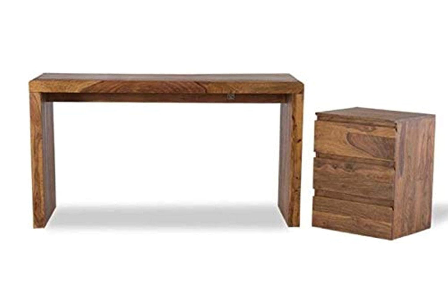 WoodMarwar Solid Sheesham Wood Study Table Workstation for Adult | Laptop Computer Desk with 3 Drawer Storage for Home & Office