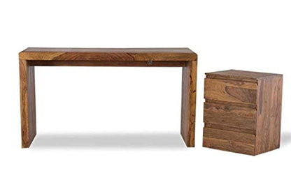 WoodMarwar Solid Sheesham Wood Study Table Workstation for Adult | Laptop Computer Desk with 3 Drawer Storage for Home & Office