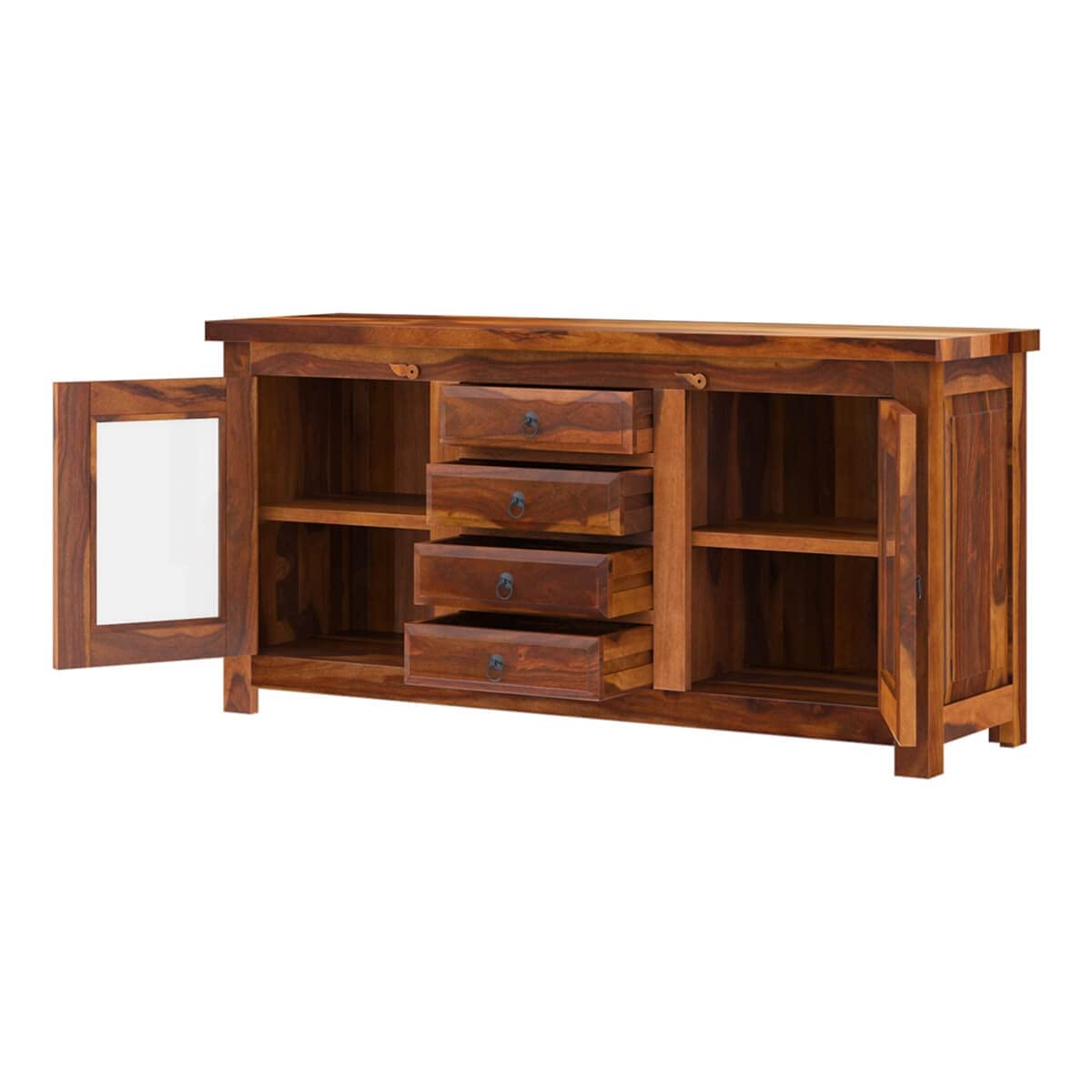 Woodmarwar Solid Sheesham Wood Sideboard With Storage for Living Room Furniture