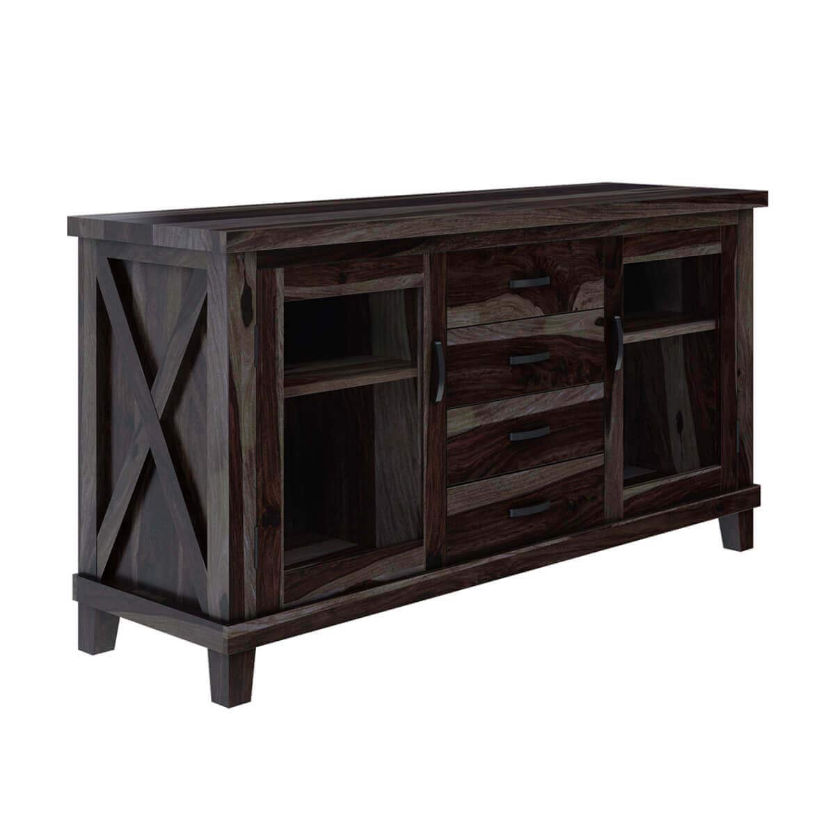 Woodmarwar Solid Sheesham Wood Sideboard With Storage for Living Room Furniture