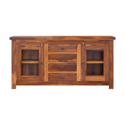 Woodmarwar Solid Sheesham Wood Sideboard With Storage for Living Room Furniture