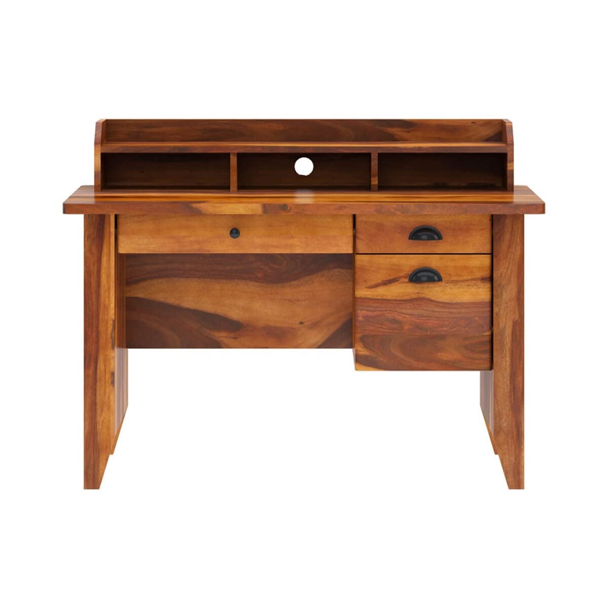 Woodmarwar Solid Sheesham Wood Study Table for Adults | Wooden Workstation with 3 Drawer & Open Shelf Storage for Home, Office & Study Room