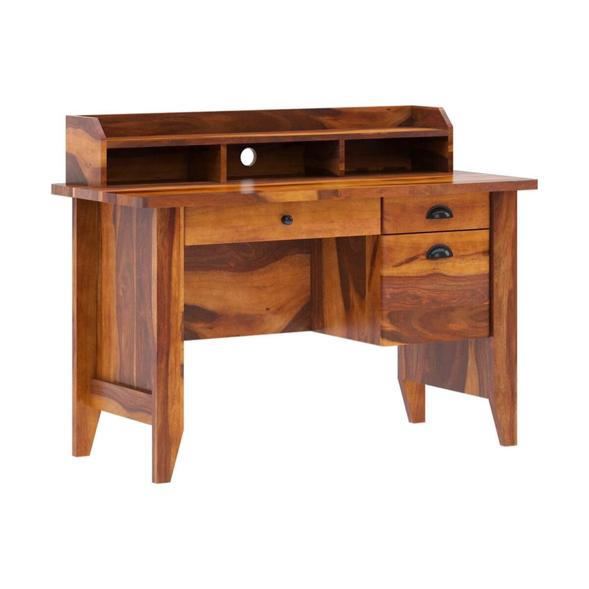Woodmarwar Solid Sheesham Wood Study Table for Adults | Wooden Workstation with 3 Drawer & Open Shelf Storage for Home, Office & Study Room