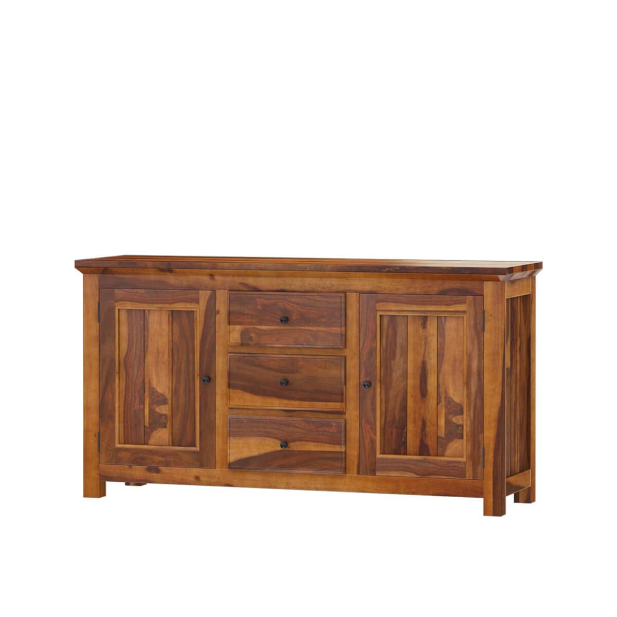Woodmarwar Solid Sheesham Wood Sideboard With Storage for Living Room Furniture