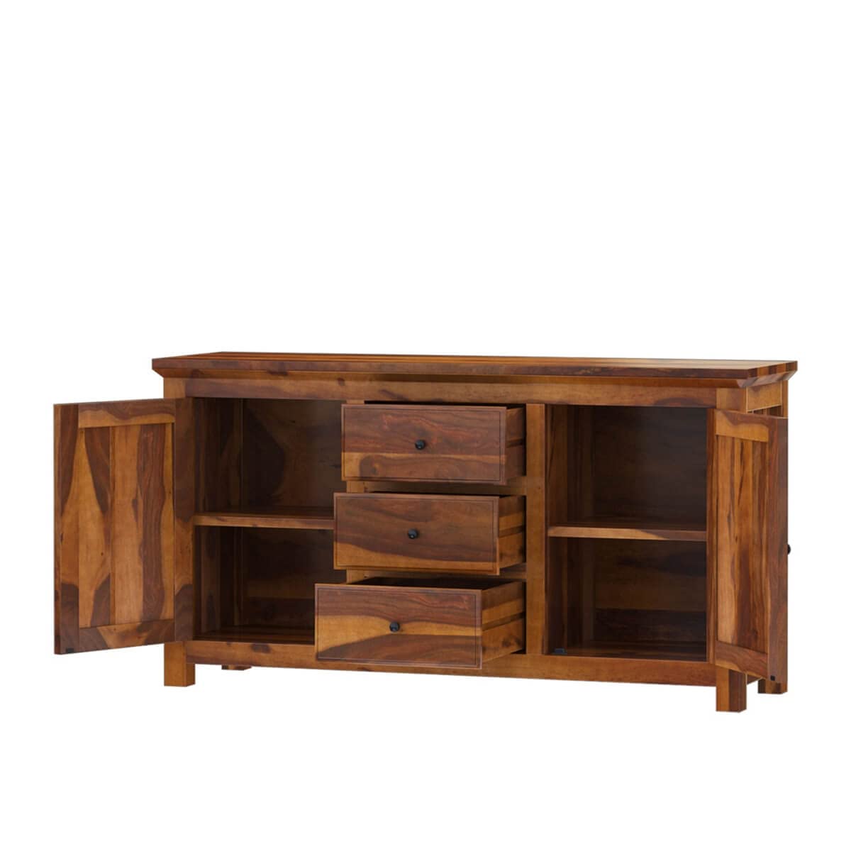 Woodmarwar Solid Sheesham Wood Sideboard With Storage for Living Room Furniture