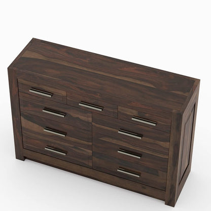 WoodMarwar Solid Sheesham Wood Chest of Drawer 10 Drawers Dresser for Home & Living Room